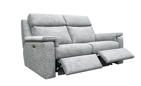 Ellis Large Double Power Recliner Sofa with Headrest and Lumbar